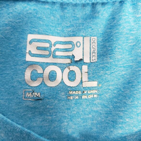 32 Degrees Cool Women's T Shirt Tee Medium Teal Short Sleeve Crew Neck Stretch - Picture 6 of 8